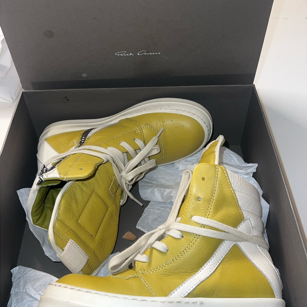 Rick Owens Kids Yellow And Cream Sneakers